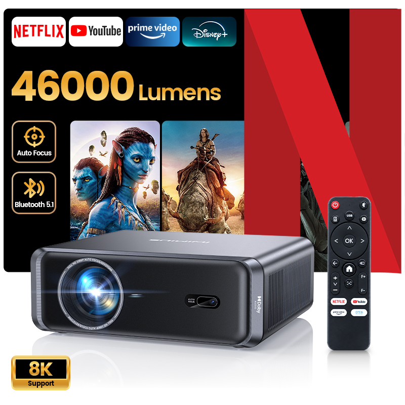 Netflix Home Cinema - Proyector Wifi Android 4K Laresar A1