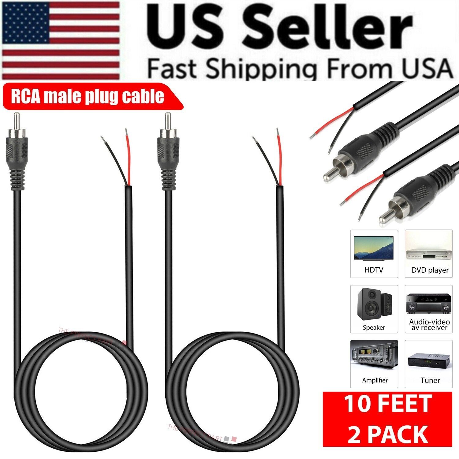 Home Cinema Sound System - Paquete de 2 cables de audio