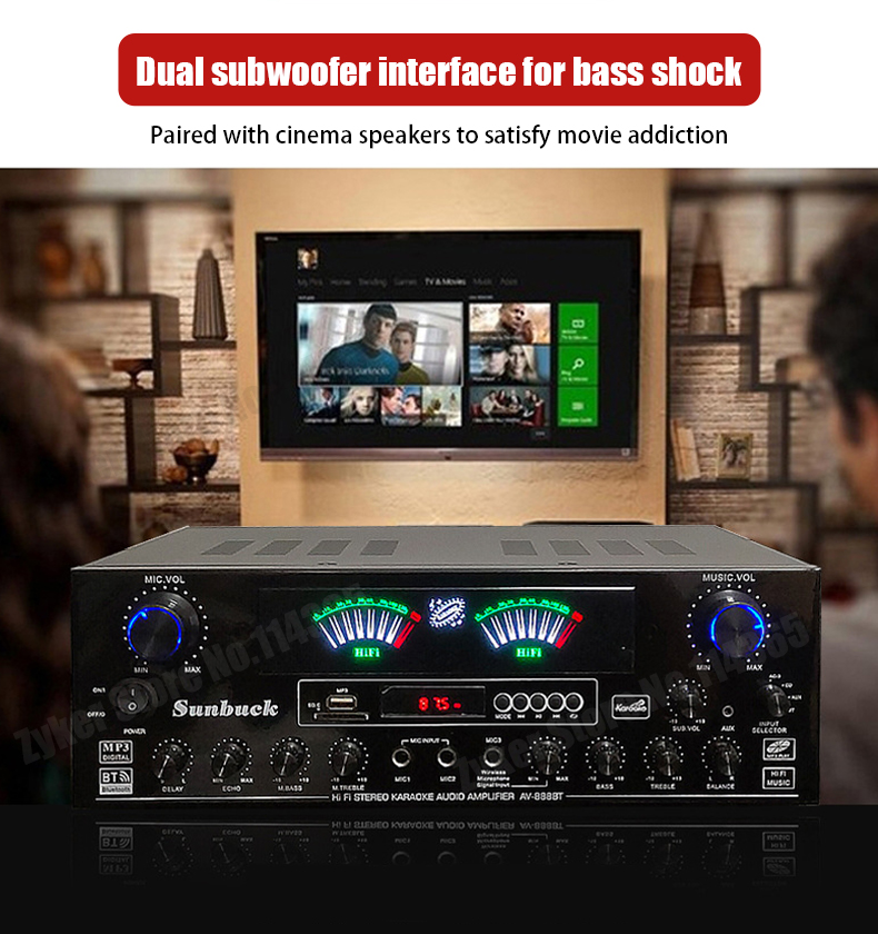 AMPLIFICADOR Digital Bluetooth - Home Cinema Receiver reseña y precio