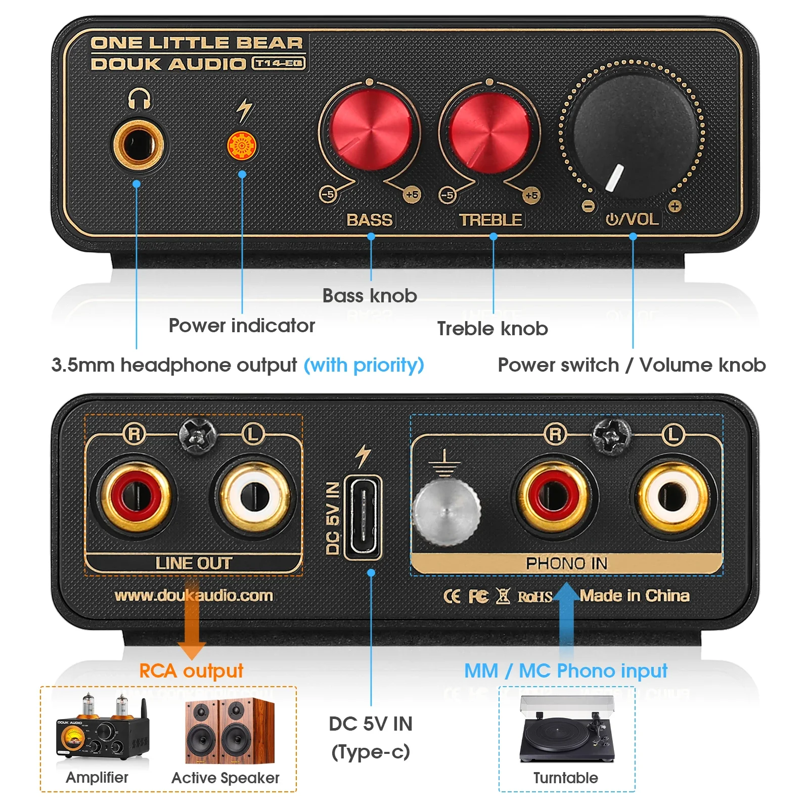 Douk-T14-EQ de Audio estéreo R - Home Cinema Receiver reseña y precio