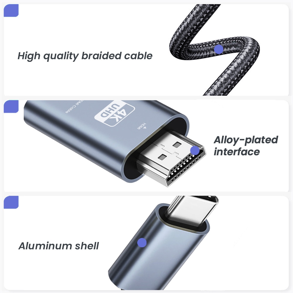 NIERBO Cable USB C a HDMI 6,6  - Home Cinema Usb reseña y precio