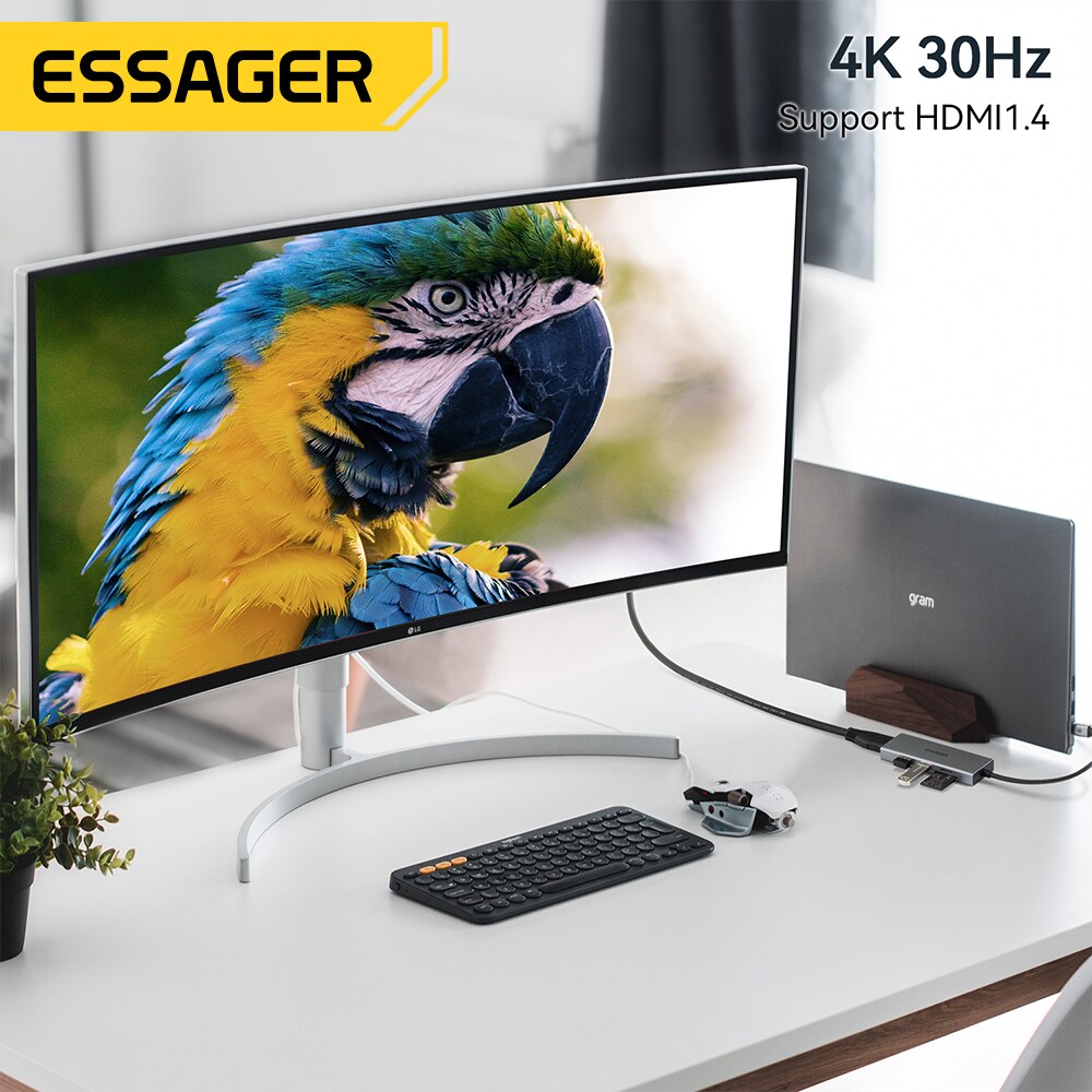 Essager 5 en 1 USB C HUB HDMI- - Home Cinema Usb reseña y precio
