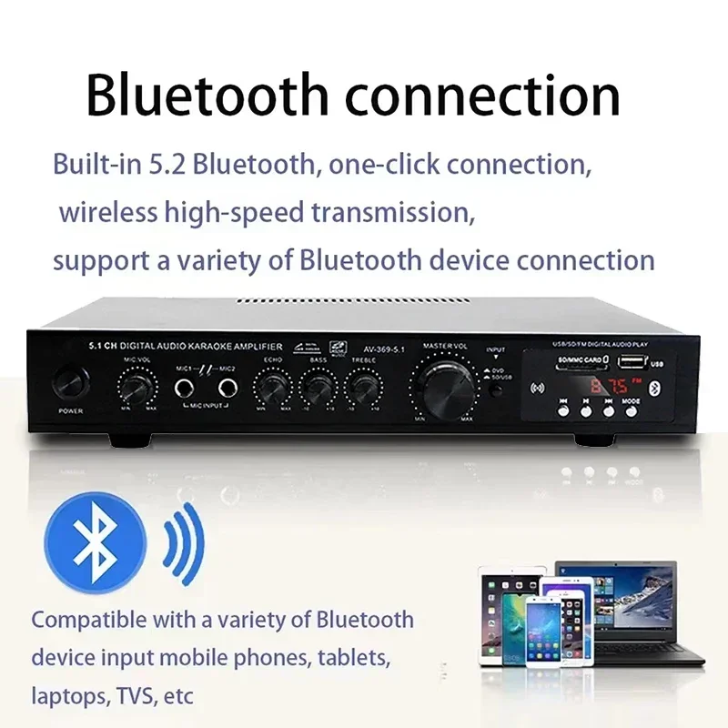 AV-369BT Bluetooth 5,1 altavoz - Home Cinema Receiver reseña y precio