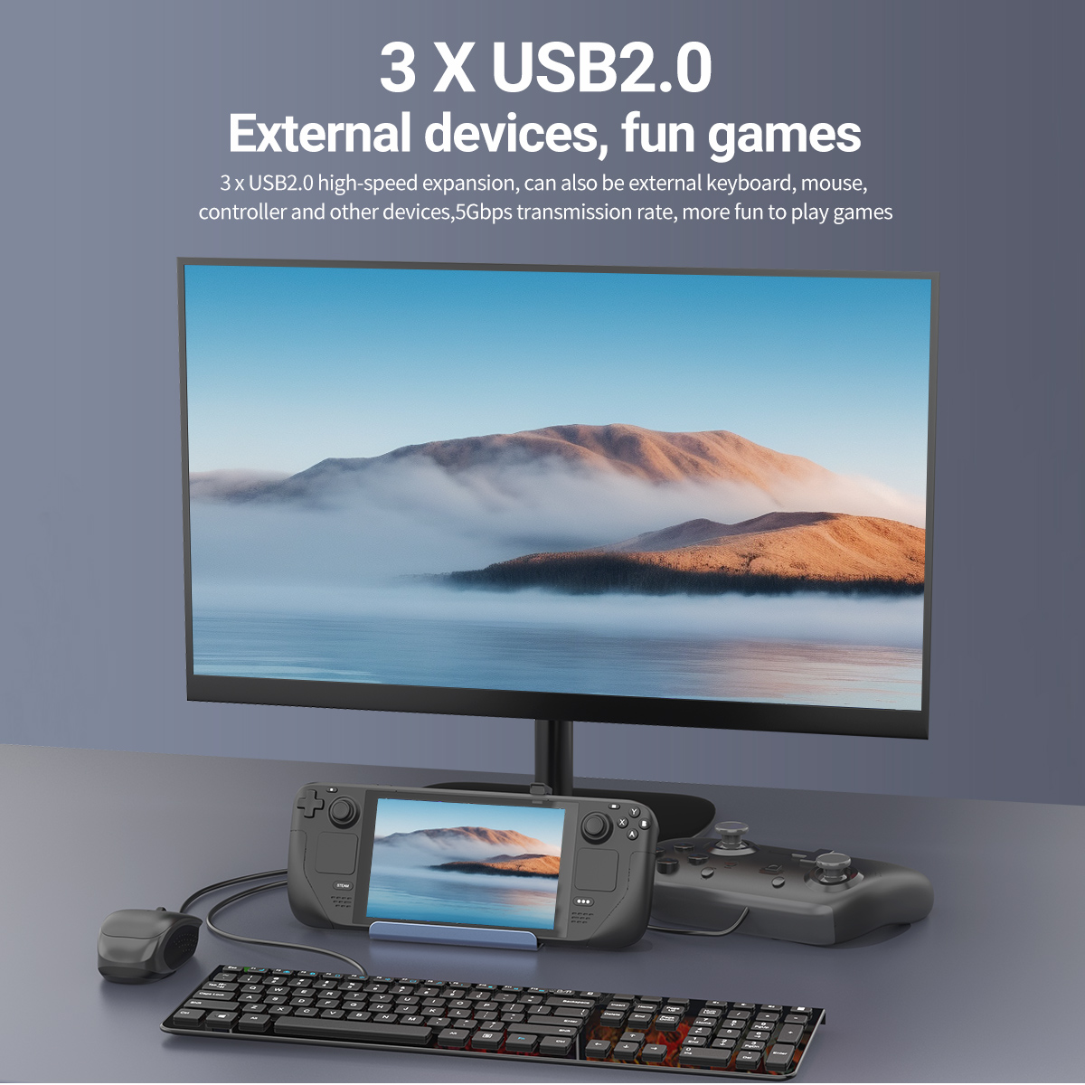 Hub de juegos USB-C 5 en 1, es - Home Cinema Usb reseña y precio