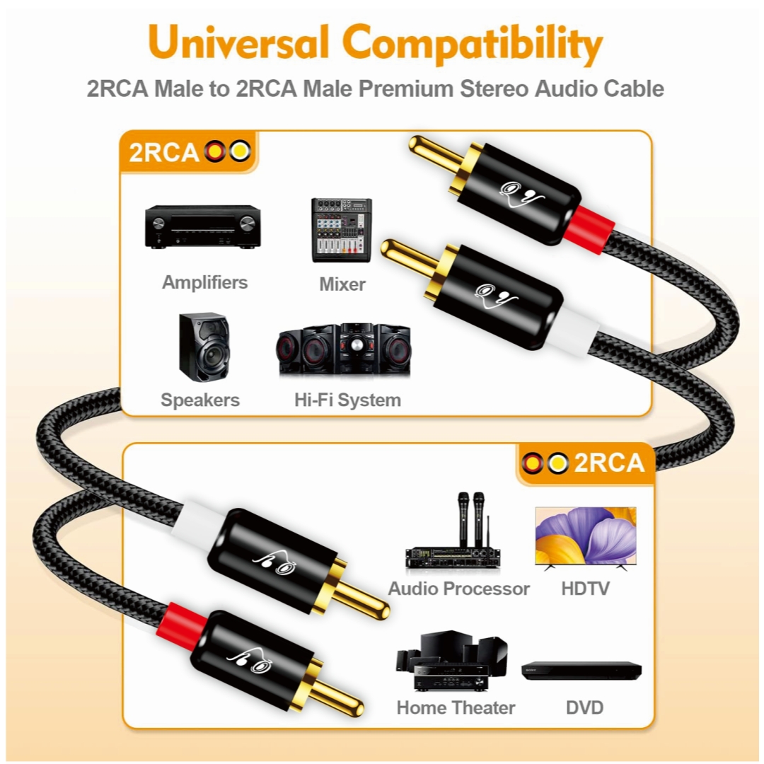 Cable Estéreo RG 2 RCA a 2 RCA - Home Cinema Speakers reseña y precio