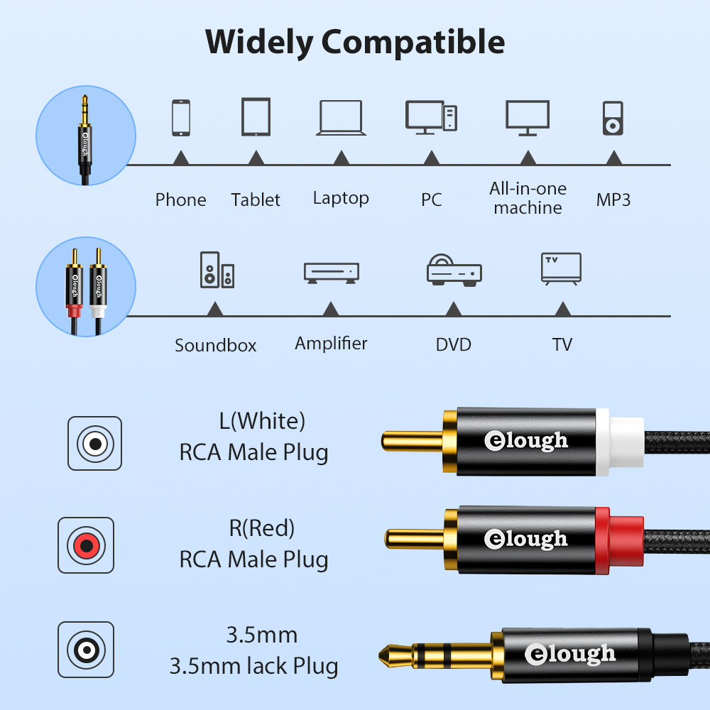 Elough-Cable RCA AUX para alta - Home Cinema Sound System reseña y precio