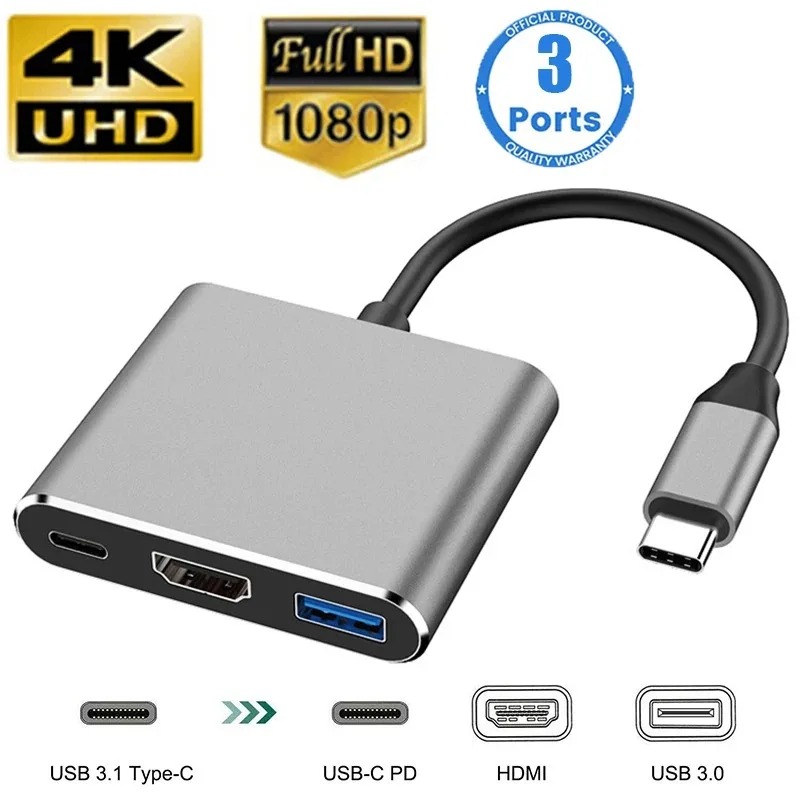 USB C HUB 3 en 1 tipo C 3,0 a  - Home Cinema Usb reseña y precio