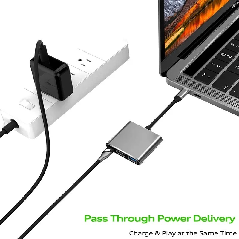 USB C HUB 3 en 1 tipo C 3,0 a  - Home Cinema Usb reseña y precio