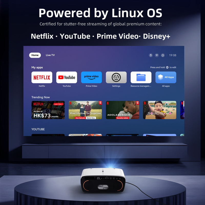 Proyector Portátil Nativo 1080 - Netflix Home Cinema reseña y precio