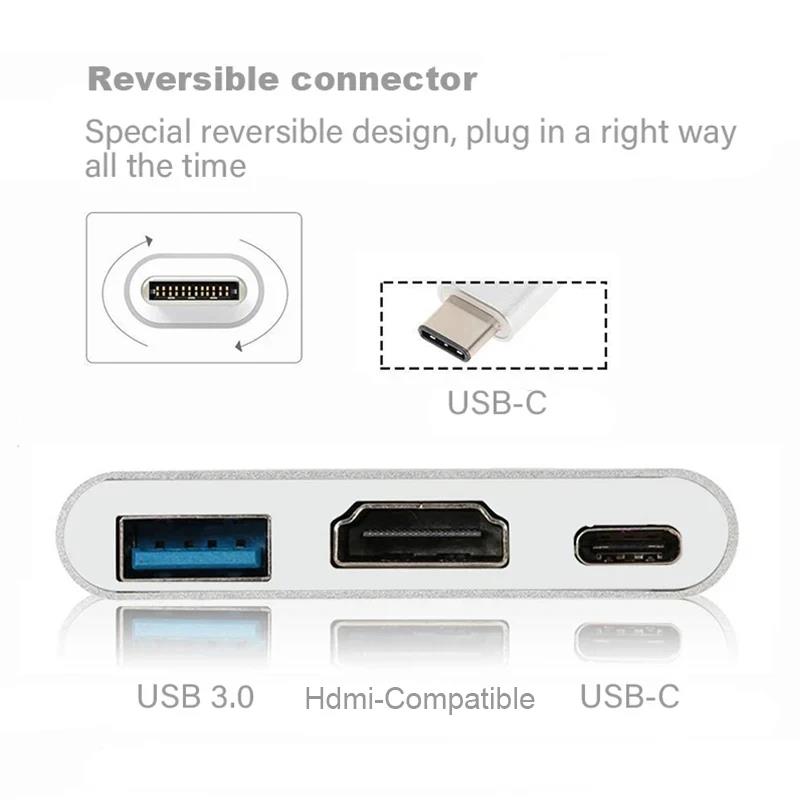 Adaptador 3 en 1 tipo C a HDMI - Home Cinema Usb reseña y precio